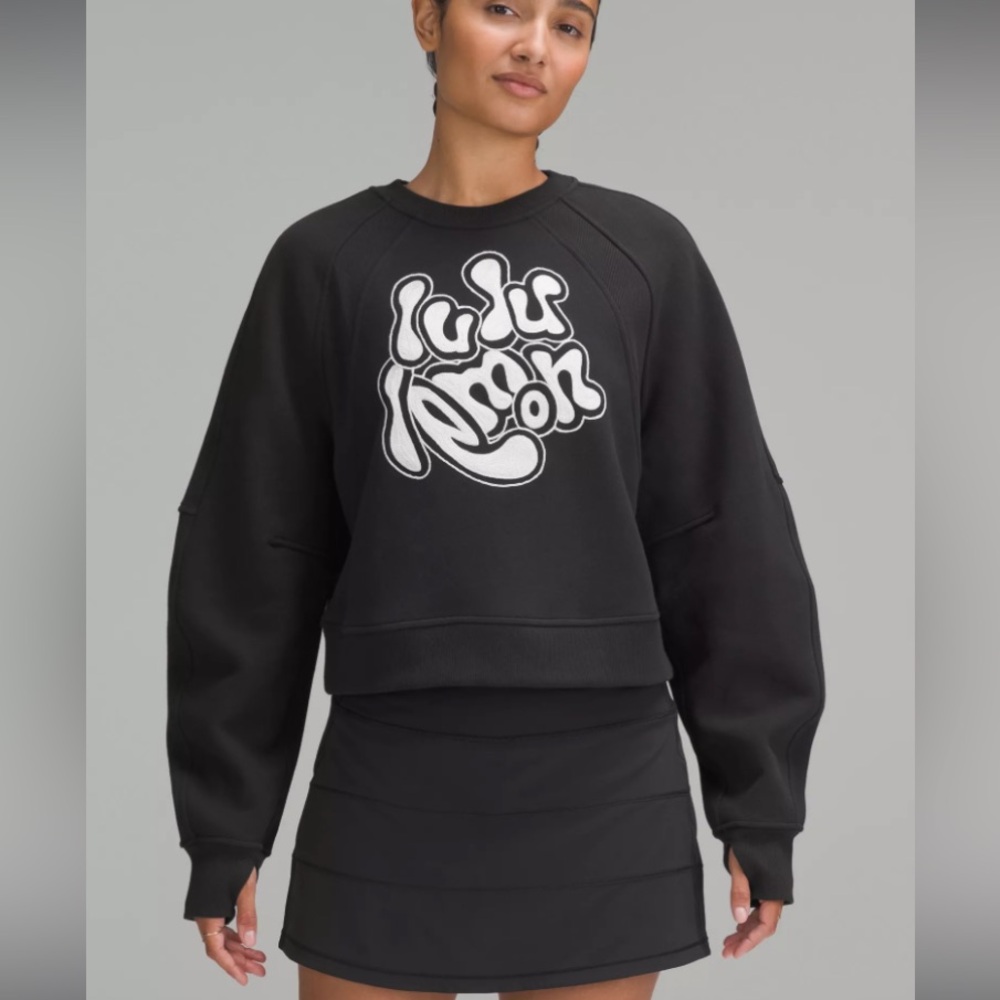Lululemon SOLD OUT oversized scuba crop embroidered - size M/L